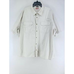 Wrangler Button Front Shirt Mens Size 3XL Beige Outdoor Wear